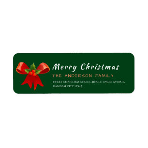 Christmas Holly Berry  Elegant Return Address