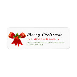 Christmas Holly Berry Elegant Return Address