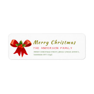 Christmas Holly Berry Elegant Return Address
