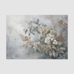 Christmas Holly Berry Flowers in Winter Decoupage Tissue Paper