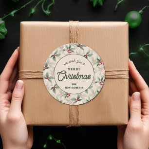 Christmas Holly Berry Homemade Food Holiday Baking Classic Round Sticker