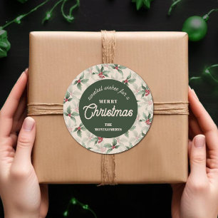 Christmas Holly Berry Homemade Food Holiday Baking Classic Round Sticker