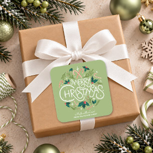 Christmas Holly Berry Homemade Food Holiday Baking Square Sticker