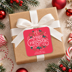 Christmas Holly Berry Homemade Food Holiday Baking Square Sticker