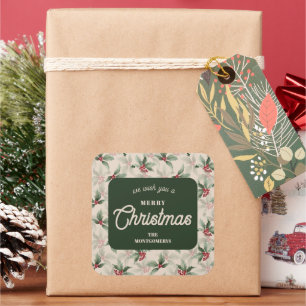 Christmas Holly Berry Homemade Food Holiday Baking Square Sticker