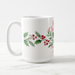Christmas Holly Berry Made With Love Coffee Mug