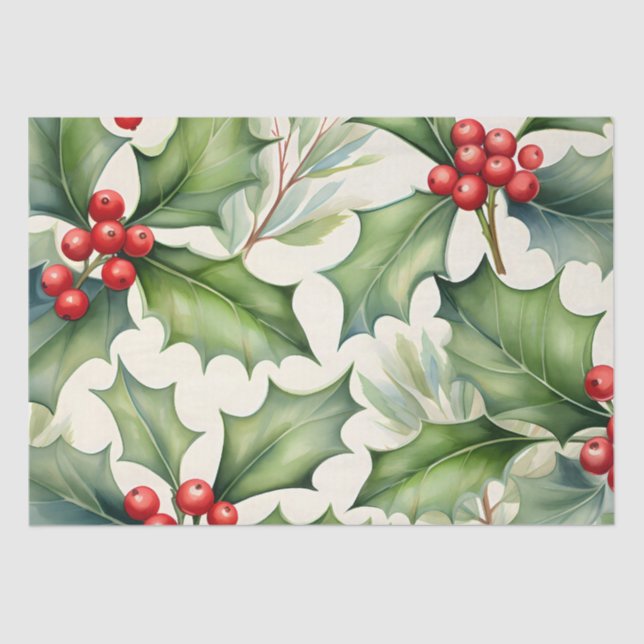 Christmas Holly Berry Tissue Paper (Front)