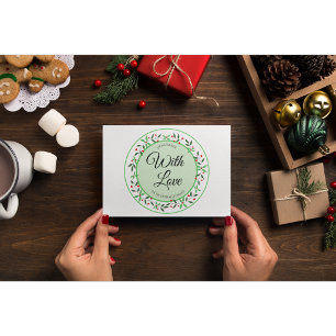 Christmas Holly Berry Wreath Homemade with love Classic Round Sticker