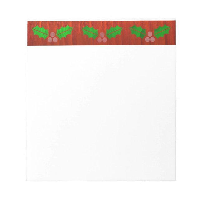 Christmas Holly border Notepad (Front)