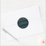 Christmas Holly Botanical Greenery Return Address  Classic Round Sticker<br><div class="desc">Christmas Holly Botanical Greenery Custom Classic Return Address Classic Round Sticker in Navy Blue,  Red,  and Green</div>
