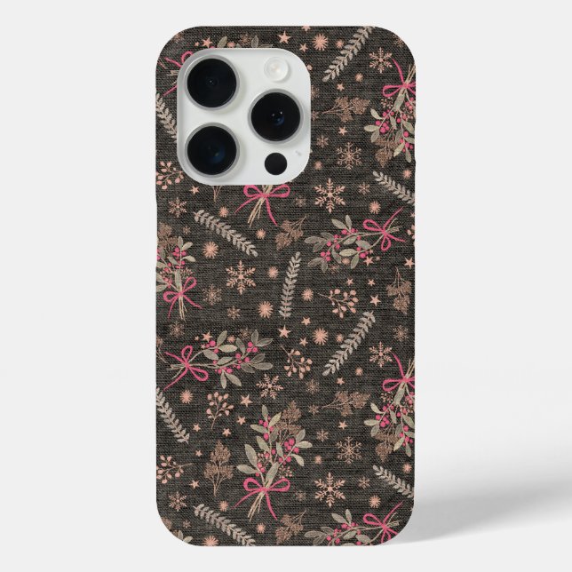 Christmas holly bouquet - Black Case-Mate iPhone Case (Back)