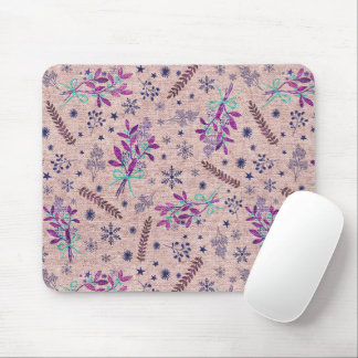 Christmas holly bouquet - Dusty Rose Mouse Pad
