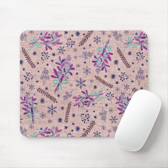 Christmas holly bouquet - Dusty Rose Mouse Pad (With Mouse)