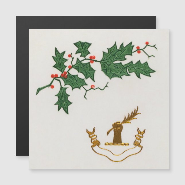 Christmas holly branch holiday  (Front/Back)