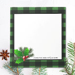 Christmas Holly Buffalo Plaid | Green Personalized Notepad<br><div class="desc">Bring holiday charm to your lists and notes with this Christmas Holly Buffalo Plaid Personalized Notepad. Featuring a cozy black and green buffalo plaid gingham pattern, accented with holiday pine branches and bright holly berries, this rustic design captures the warmth of the season. Personalized with your name in modern typography,...</div>