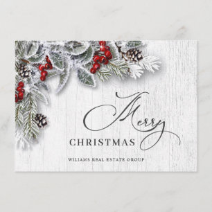 Christmas Holly Corporate Greeting Holiday Card