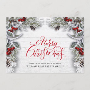 Christmas Holly Corporate Holiday Greeting Card