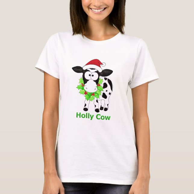Christmas Holly Cow T-Shirt (Front)