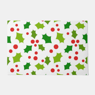 Christmas holly doormat