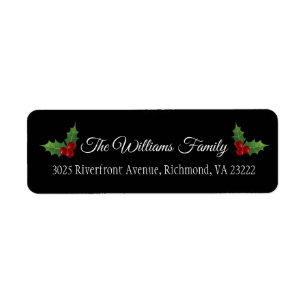 Christmas Holly - EDITABLE COLORS - Return Address