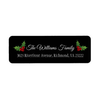 Christmas Holly - EDITABLE COLORS - Return Address