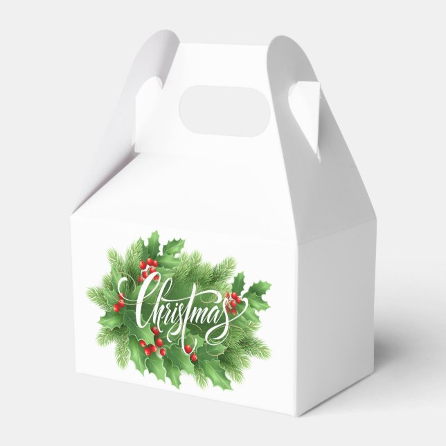 Christmas Holly Favour Box (Front Side)