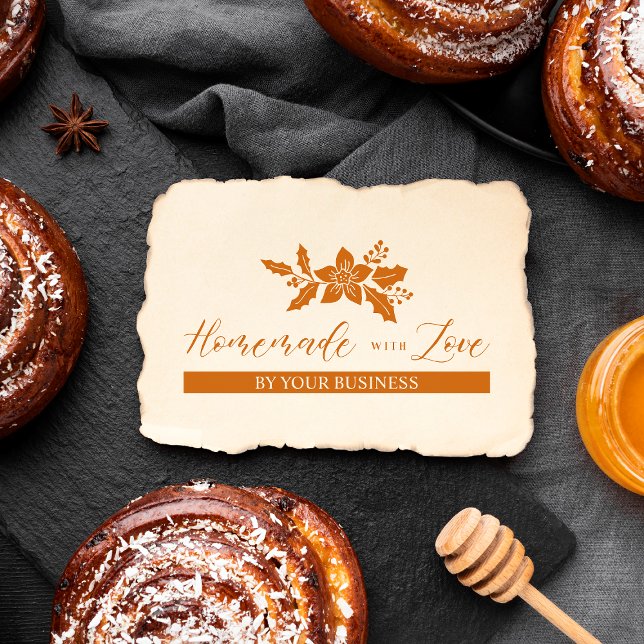 Christmas Holly Flowers Homemade with Love Quote Rubber Stamp (Creator Uploaded)