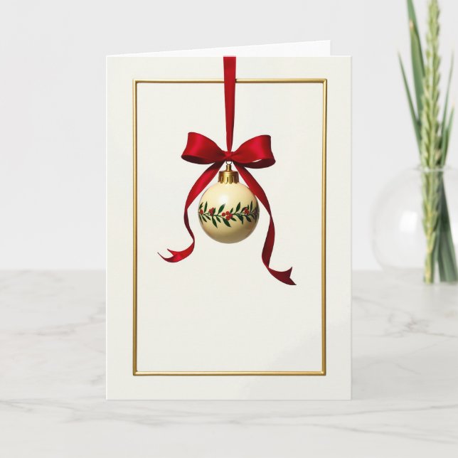 Christmas Holly Frame Card (Front)