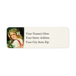 Christmas Holly Girl Vintage