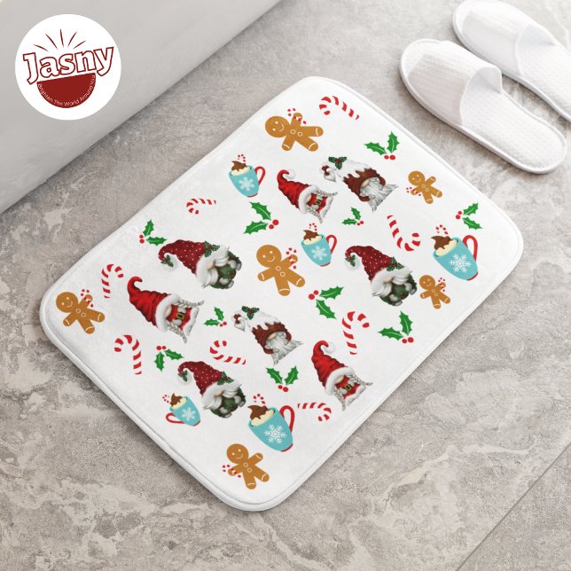 Christmas Holly Gnome Bath Mat (Creator Uploaded)