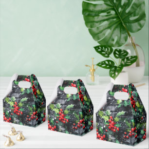 Christmas Holly Graffiti Favour Box