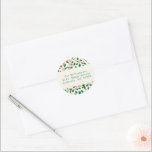 Christmas Holly Greenery Custom Return Address Classic Round Sticker<br><div class="desc">Christmas Holly Botanical Greenery Custom Return Address Sticker in Red and Green</div>