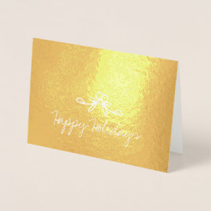 Christmas Holly Happy Holidays Etched Foil Card