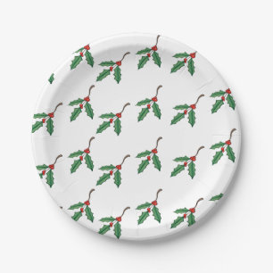 Christmas Holly Holiday Paper Plate