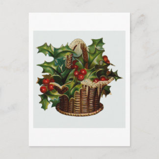 Christmas Holly Holiday Postcard