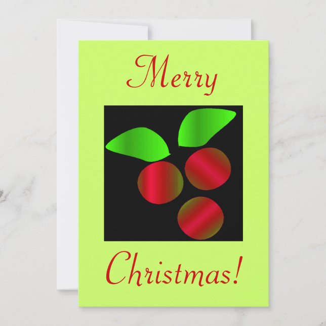 Christmas Holly IV Invitation (Front)