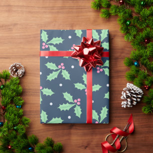 Christmas Holly Ivy Pattern Wrapping Paper