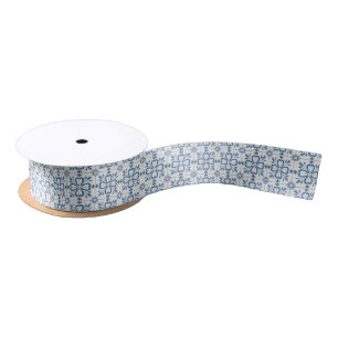 Christmas holly leaves and flowers petals tiles satin ribbon