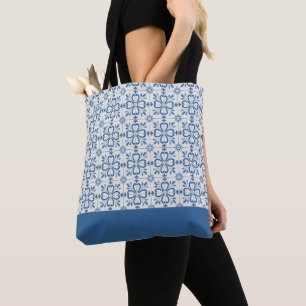 Christmas holly leaves and flowers petals tiles tote bag