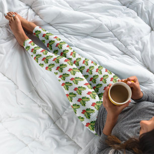 Christmas Holly Leaves & Berries Leggings