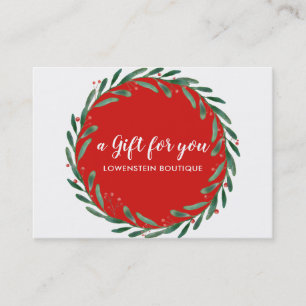 Christmas Holly Leaves Holiday Gift Certificate