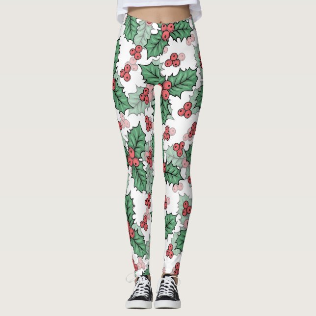 Christmas Holly Leggings (Front)