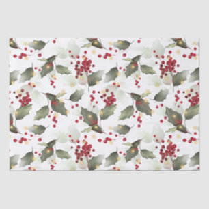 Christmas Holly Light Garland Tissue Paper