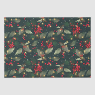 Christmas Holly Light Garland Tissue Paper