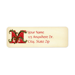 Christmas Holly Monogram M