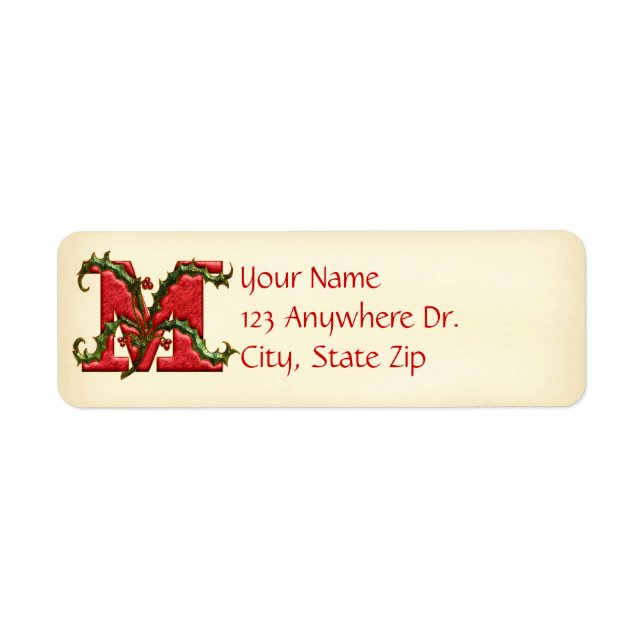 Christmas Holly Monogram M (Front)
