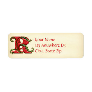Christmas Holly Monogram R
