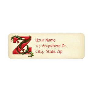 Christmas Holly Monogram Z