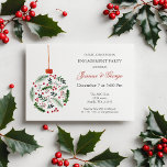 Christmas Holly Ornament Winter Engagement Party Invitation<br><div class="desc">Christmas Holly Ornament Winter Engagement Party Invitations</div>