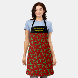 Christmas Holly Pattern Apron